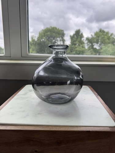 Smoke grey glass bulb vase - grey,