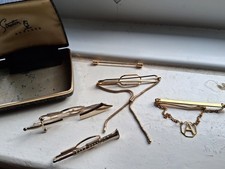 Joblot Of Vintage Tie pins, 3 Are Stratton, All Gold Coloured.