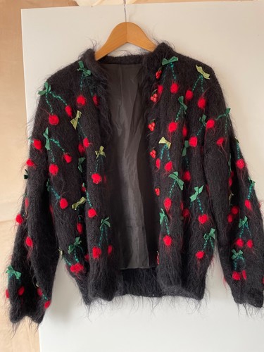 Handmade vintage cherry mohair