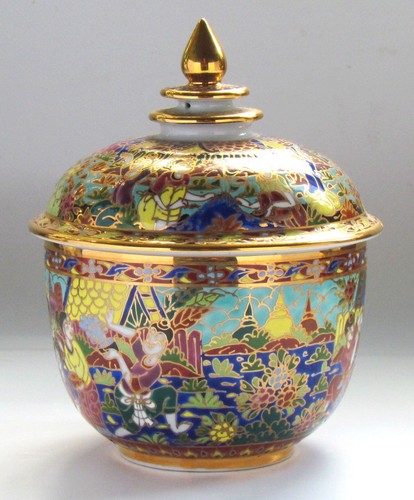 Thai benjarong porcelain - benjarong, bowl