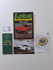 Rare Lotus TurboEsprit 1980-1986 by Brooklands Books. Car Book + Leaflets.
