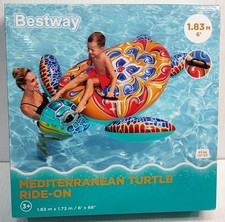 Bestway Inflatable Pool Mediterranean Turtle Ride-on 1.83m Swimming Float - NEW