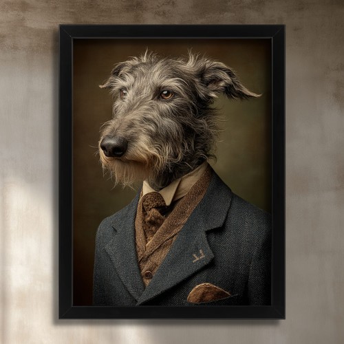 Wolfhound gentleman portrait - gentleman,