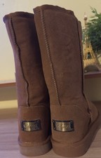 Women's genuine Leather Classic Tall chocolate Snow Boots