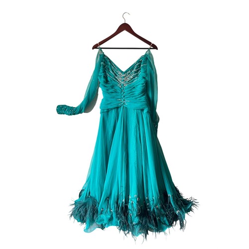 Vintage teal chiffon ballroom - vintage,