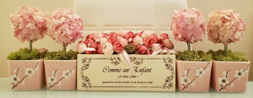 Wood ceramic flower planter - ceramic,
