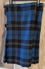 James Pringle Weavers Childs Blue Plaid Kilt and Velvet Waistcoat (Approx age 5)