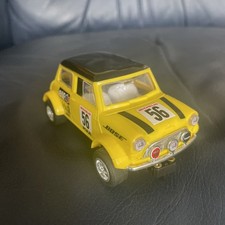 SCALEXTRIC HORNBY  C2104 Mini Cooper Yellow No.56 WITH BLACK ROOF VGC see pics