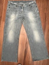 Women’s Next Slouch Fit Wide Leg Retro Blue Denim Jeans Y2K Size 16 R L31.5”