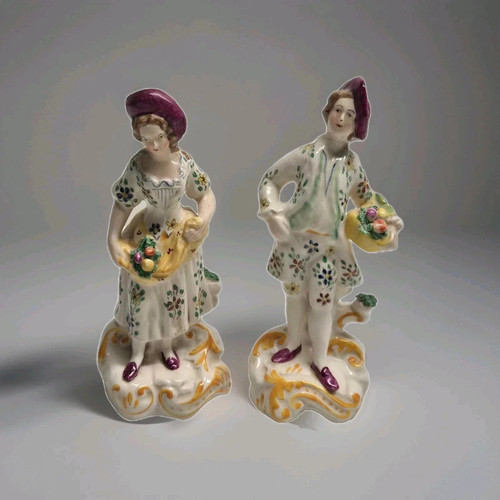 Vintage pair ceramic figurines - ceramic,