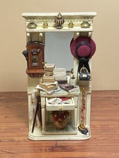 🌼 Dolls House 1/12 Furniture Antique White Hall Stand & Lots Of Accessories 🌼