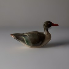 Vintage handcarved wooden decoy duck 16.5 inches total length. Handpainted.