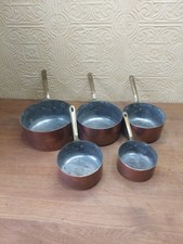 Vintage French Set Of 5 Copper
