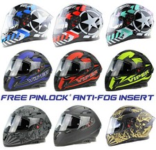 VIPER RS-V95 FULL FACE ACU GOLD DUAL VISOR MOTORCYCLE MOTORBIKE CRASH HELMET