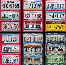 SET OF 3 AMERICAN LICENSE NUMBER PLATES, several sets from which to choose.