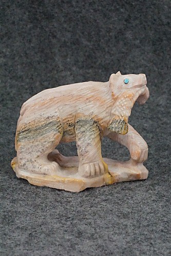 Bear with fish zuni fetish - with,