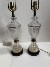 vtg cut crystal brass table