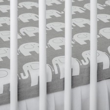 2 x COT BED FITTED SHEET grey