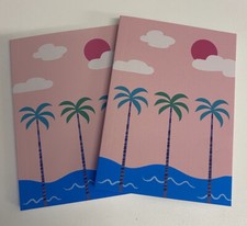 2 x Paperchase A6 Soft Touch Miami Soft Cover Doted Notepad Notebook Journal