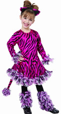 Girls Pink Tiger Fancy Dress