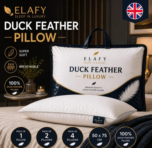 Duck feather pillows - pillows, pair