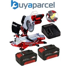 Einhell Cordless 18V Mitre Saw Power X Change +X2 4ah Batteries TE-MS 18/210 LI
