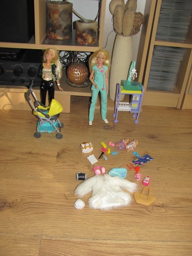 Barbie yellow pram