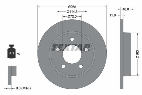 Brake disc textar 92130500 for - textar,