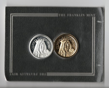 1988 Franklin Mint Queen Guinevere Silver & Gold Game Coins Excalibur Backgammon