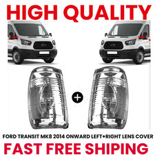 FOR FORD TRANSIT MK8 WING MIRROR INDICATOR LENS COVER LEFT + RIGHT SET 2014 ONWA