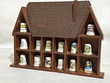 House Thimble Case With 14 Unique Thimbles Lovely Collection