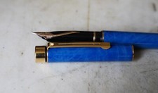 Beautiful Fountain Pen Sheaffer Targa Lacquer Blue Briar - Solid 14K Gold Nib