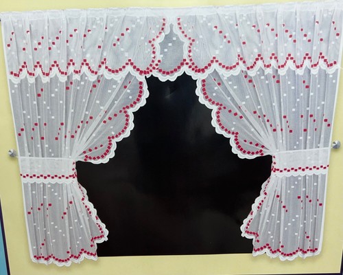 Paris red net - red, frilled