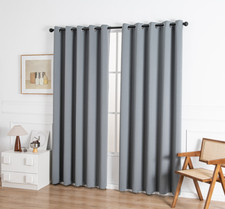 Semi Blackout Thermal Curtains  Self Lined Ring Top Eyelet Genoa Grey Pink