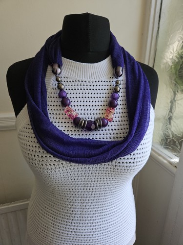 Purple chiffon infinity scarf - purple,