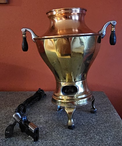 Vintage brass electric samovar - brass,