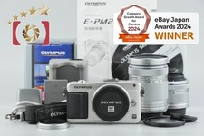 "Count 4,707" Olympus PEN mini E-PM2 Silver 16.5MP 14-42 40-150 Lenses w/ Box