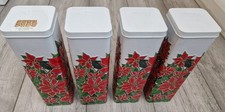 Churchill's Poinsettia Design Tall Collectable Empty Biscuit Tin x4
