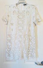 Zara White Lace Dress UK L