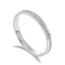 Frosted 925 Sterling Silver Full Eternity Ring Size I J K L M N O P Q R S T U VW