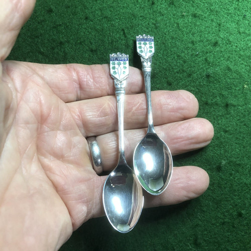 Silver pair spoons - silver, of