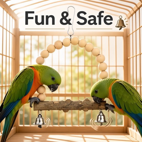 Parrot swing decor with - parrot, wooden