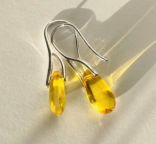 Yellow glass teardrop - yellow,
