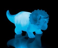 Glow Triceratops Dinosaur LED Light Perfect Kids Bedside Night Light - Blue