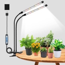 Wolezek Grow Lights for Indoor Plants, Full Spectrum LED Plant Light, 2-Head ON