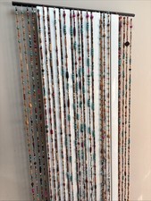 wooden beaded door curtain natural 36”W X 68”L
