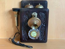 GEC VINTAGE TELEPHONE~CARVED WOOD AND BRASS~RARE VINTAGE w/MODERN WIRING~NOS