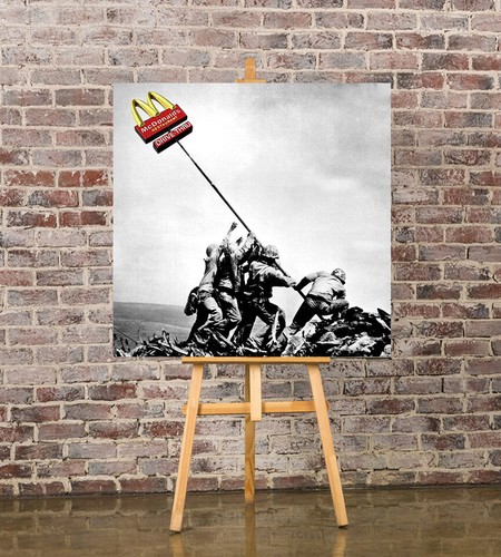 Banksy fast food nation canvas - food,