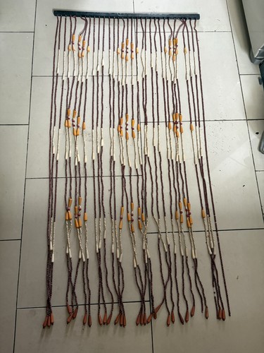 Vintage wooden beaded - beaded, door