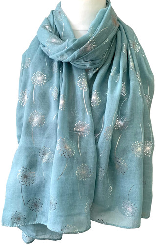 Floral scarf duck egg blue - scarf,